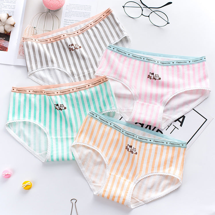 Women's Striped Cotton Underwear (Pack of 5 )