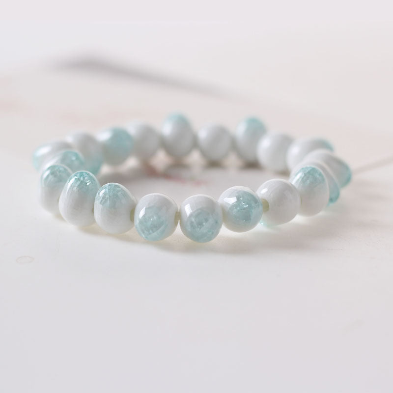 Sweet Ceramic Flower Weave Bracelet