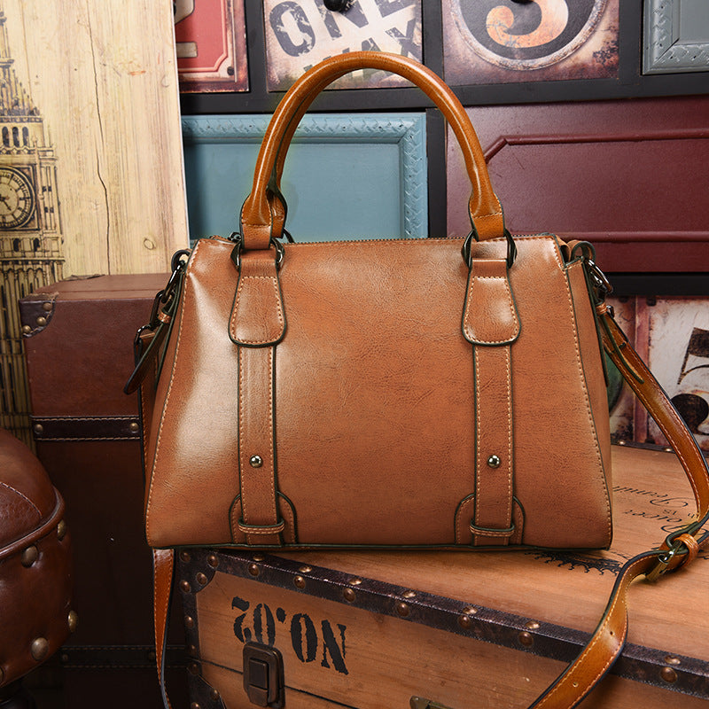 Women’s Genuine Leather Large Crossbody Shoulder Bag