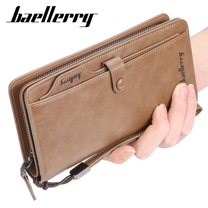 Baellerry Unisex Leather Clutch Wallet Large Capacity Card Pro