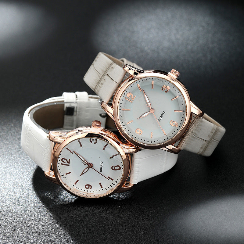 Two-Tone Dial Quartz Watch – Stylish Belt Watch for Women