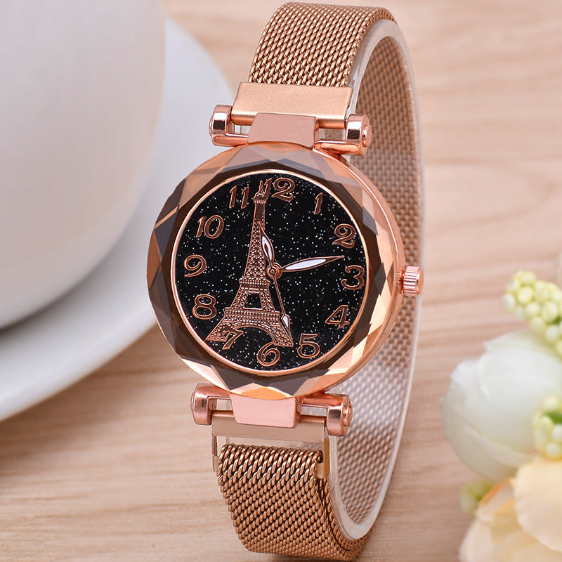 Magnetic Star Diamond Watch – Milan Mesh Belt