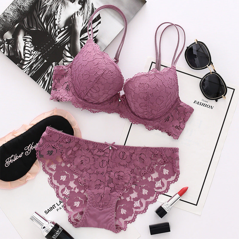 Lace Bra Set for Small Chest with Adjustable Fit