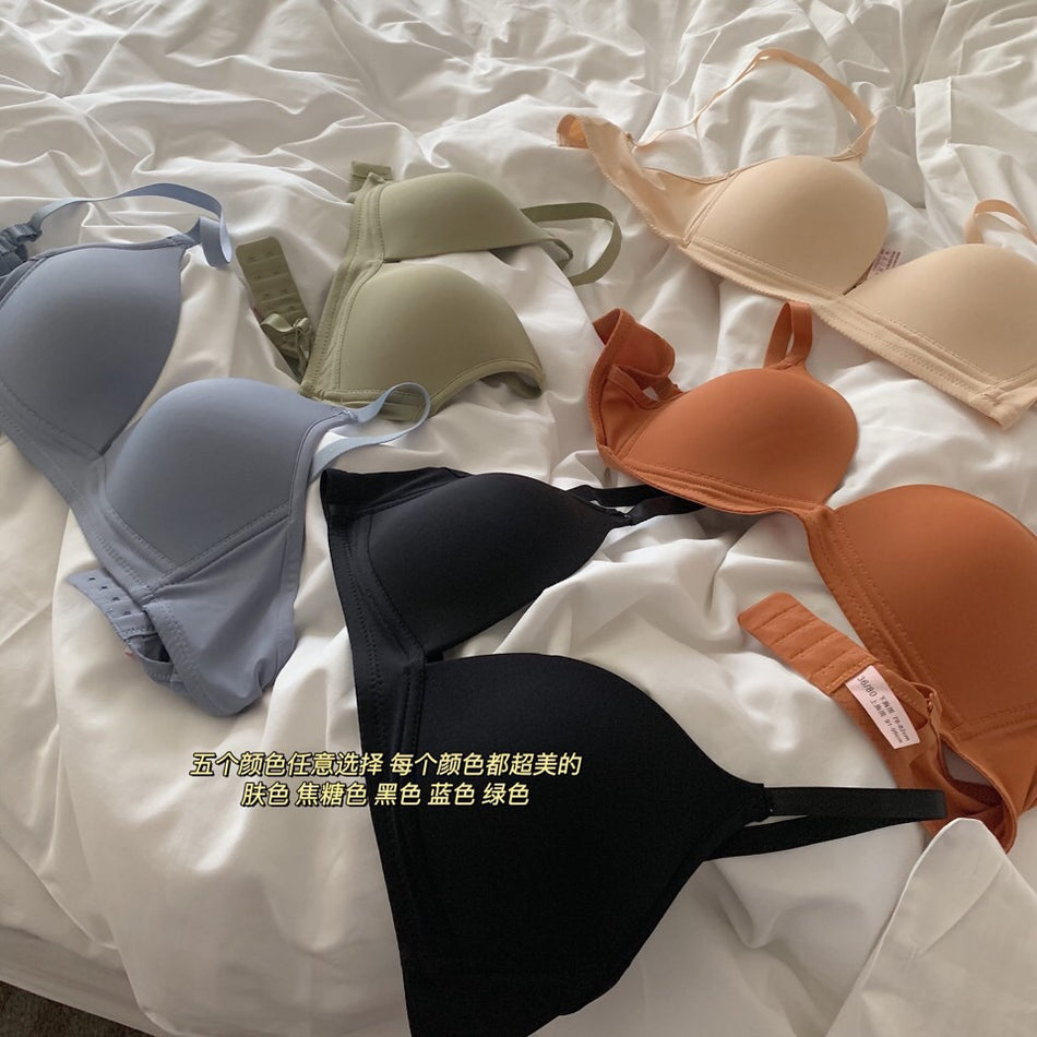 New Sendi French Triangle Bra – Thin Wireless Gathered Lingerie