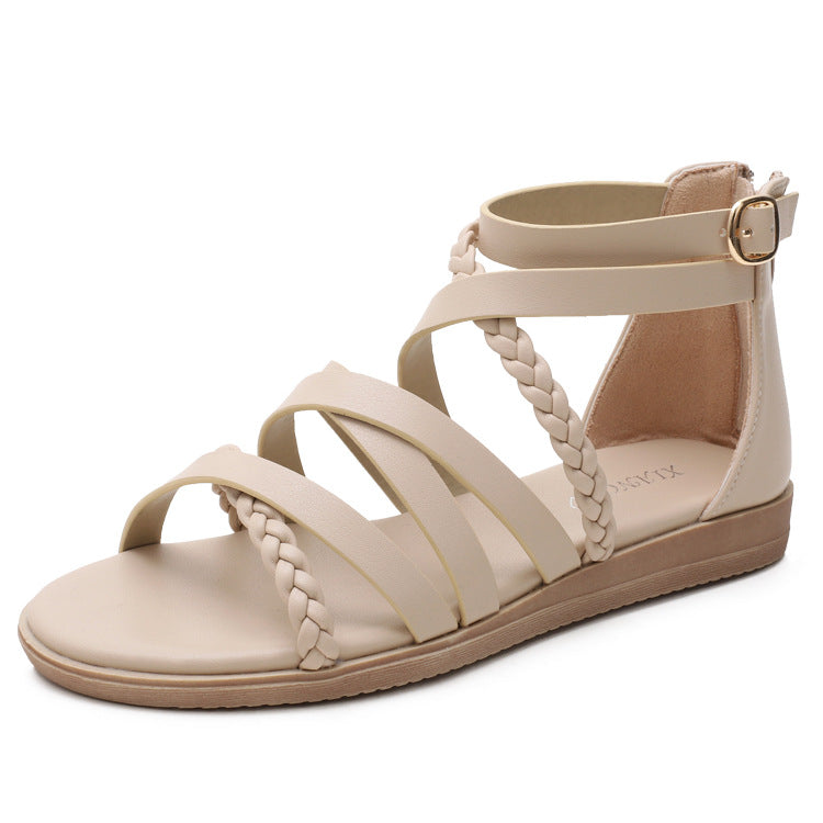 Bohemian Woven Roman Sandals – Large Size Summer Vibes