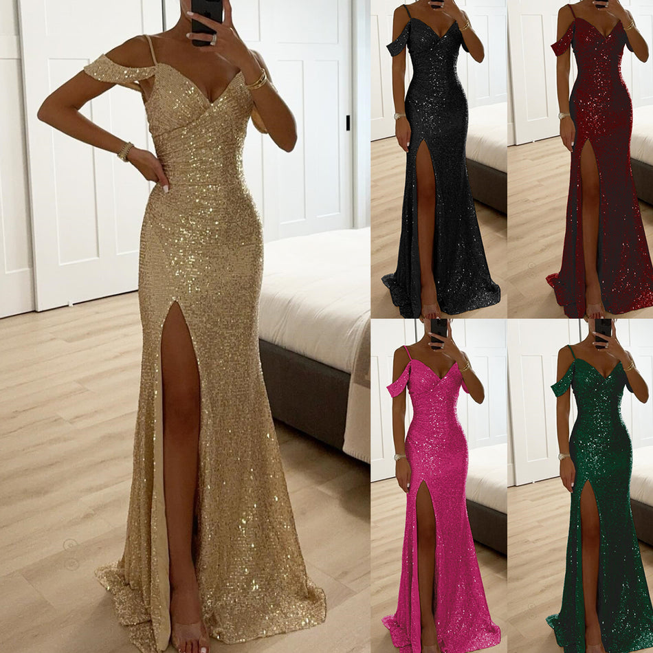 2024 INS Sequin Sling Split Dress - Elegant Party & Leisure Wear