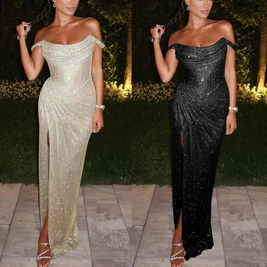 2026 Drawstring Split Party Dress - INS Spring/Summer Vacation Wear