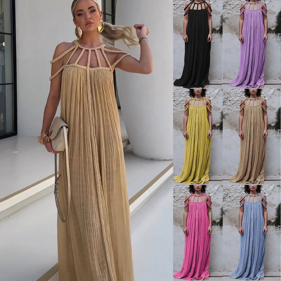 2026 Drawstring Multi-Color Holiday Dress - INS Leisure Loose Fashion Wear