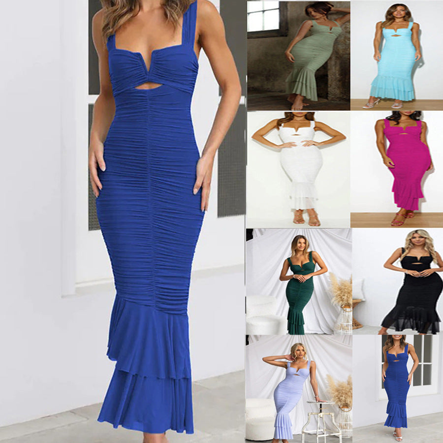 2026 Fishtail Sling Slim Dress - INS Holiday & Party Hot Girl Style