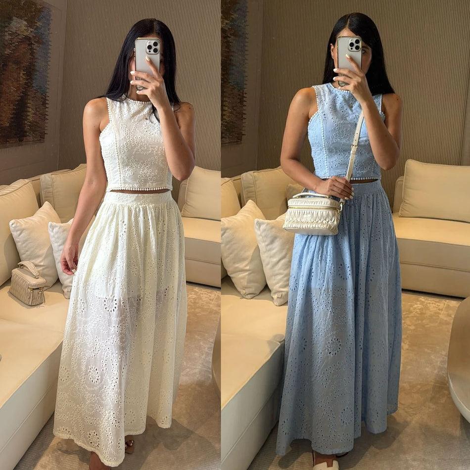 2026 Vest Lace Skirt Suit - INS Vacation Loose Casual Two-Piece Set