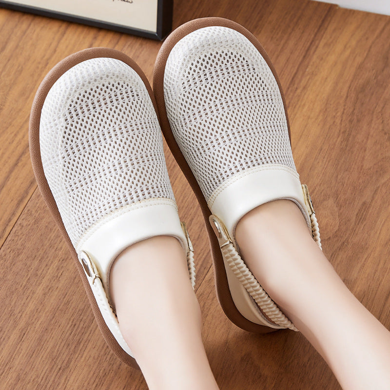 2026 Artistic Cotton & Linen Half-Slippers – Breathable Outdoor Comfort for Moms