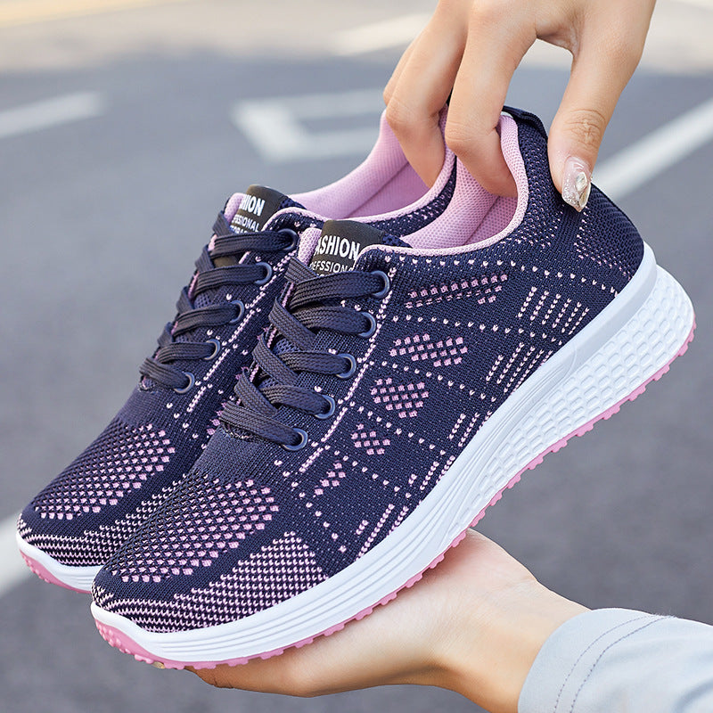 2026 Foreign Trade Women's Sneakers – One-Piece Flyknit & Soft-Sole Trendy Sports Shoes