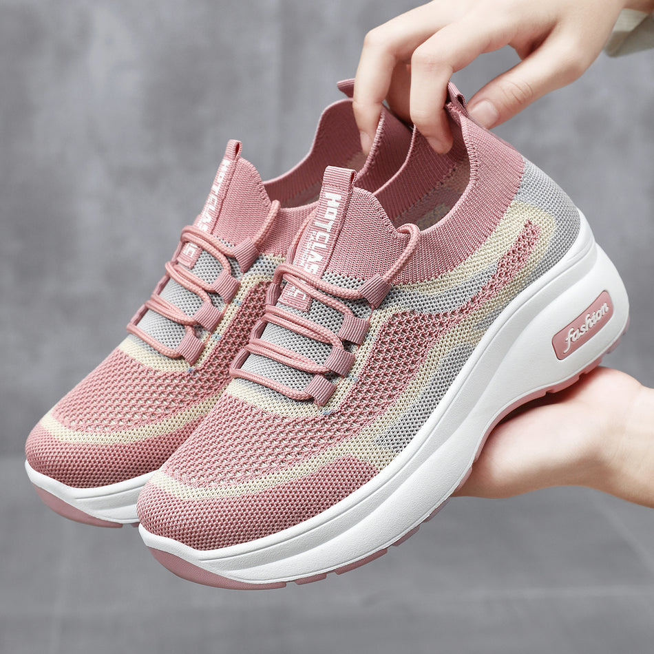 2026 Spring Thick-Soled Height-Increasing Breathable Mom Shoes