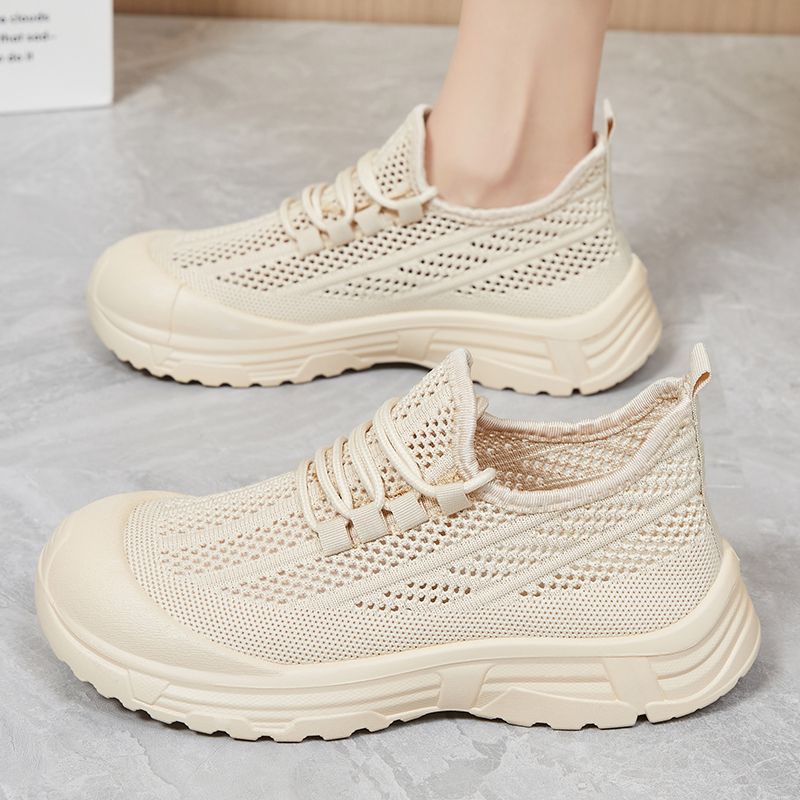 2026 Spring New Edition: Cross-Border Breathable Mesh "Not Tired" Thick-Sole Mom Shoes