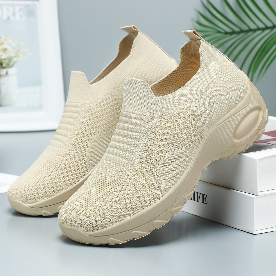 2026 Spring New Release: Fly-Knit Slip-On "Sneakerina" | Breathable Soft-Sole Walking Shoes