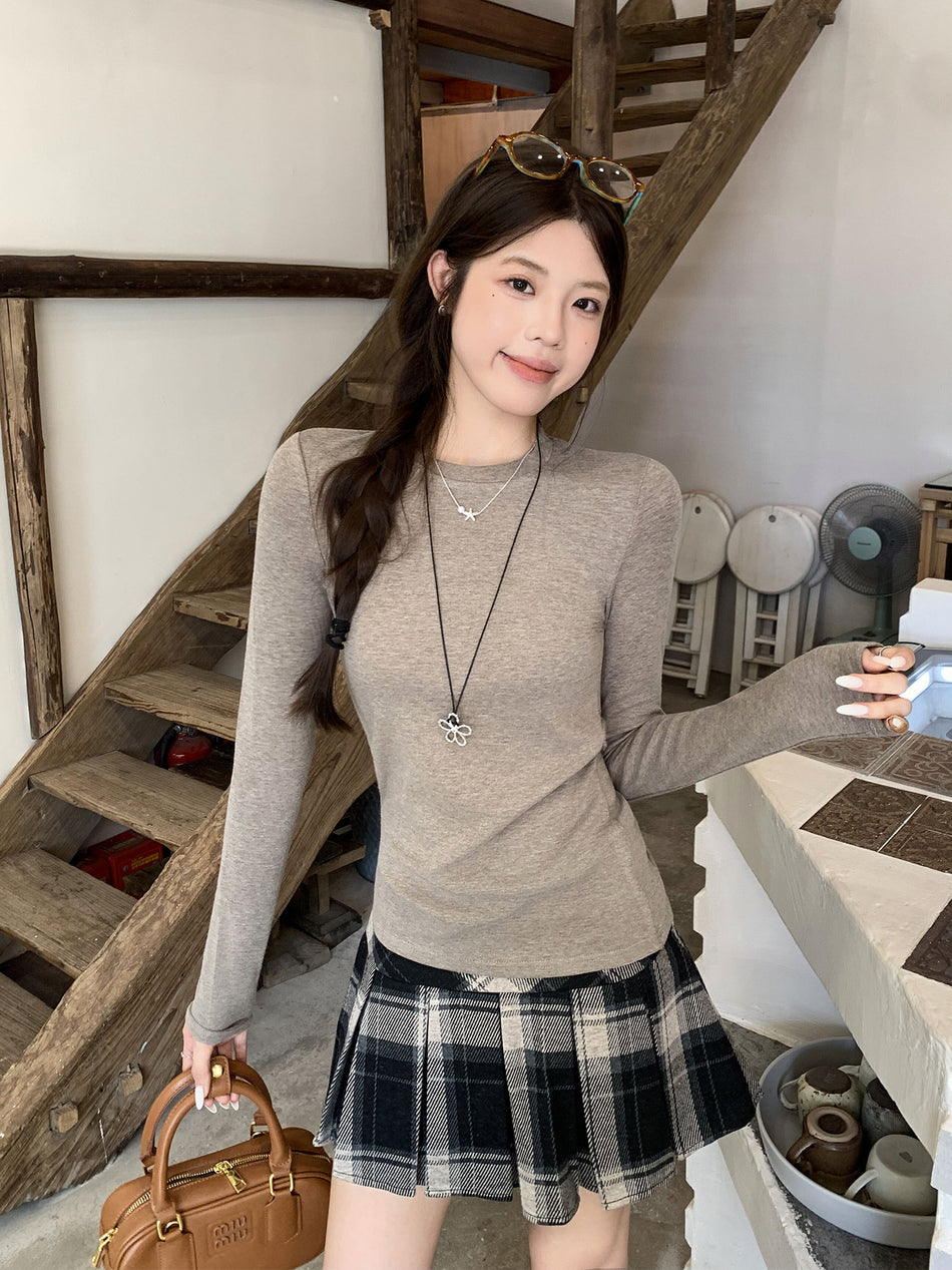 2026 Autumn Korean Oatmeal Long-Sleeve Knit: Slim-Fit "Lazy Elegant" Top 🍂✨