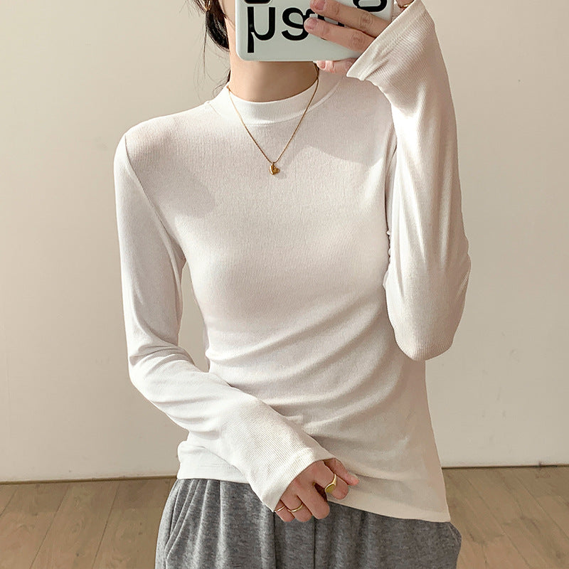 2026 Winter Professional Essential: White Small Stand Collar Slim-Fit Base Shirt 🧥✨