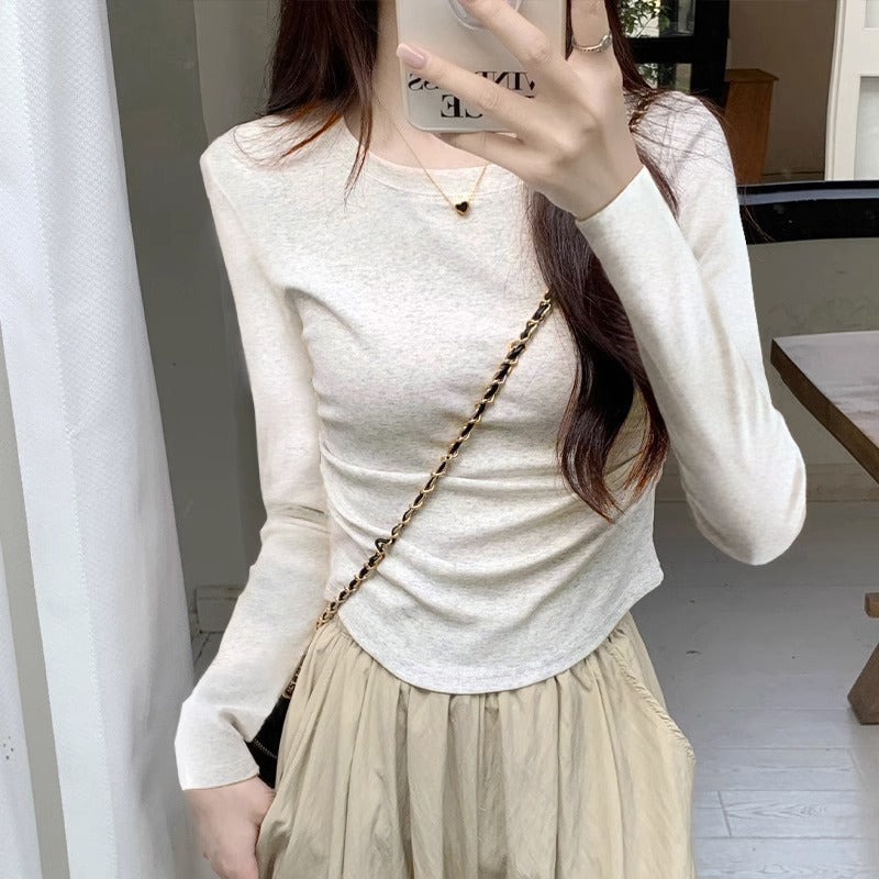 Cotton Fleece Asymmetrical Winter Women Top
