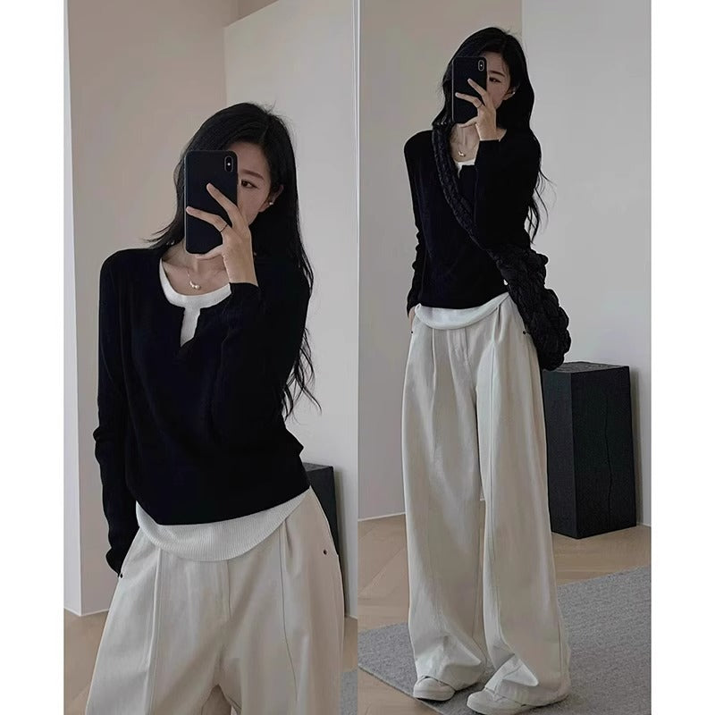 Chic Irregular Hem Long Sleeve T-Shirt for Women