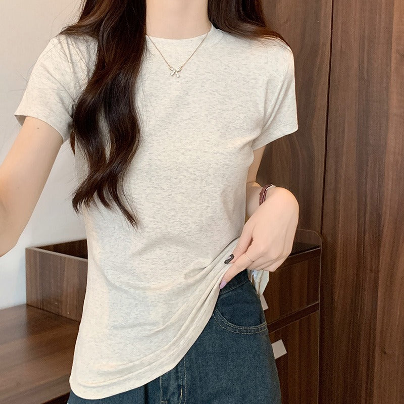 European Cotton Basic T-Shirt Women Summer 2026