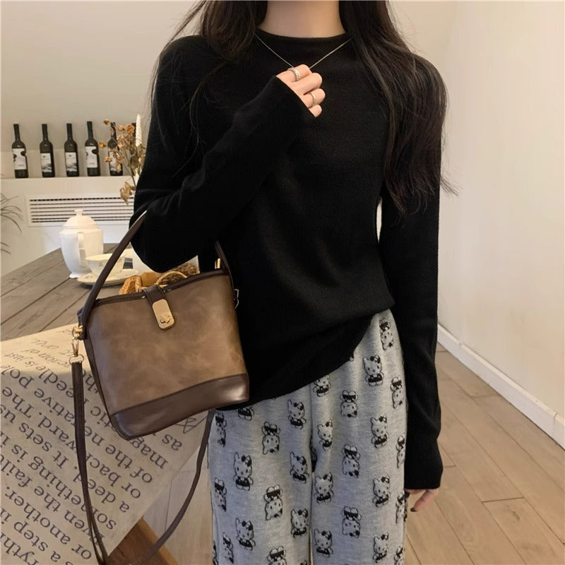 Women’s Half Turtleneck Fleece Slim Fit Sweater