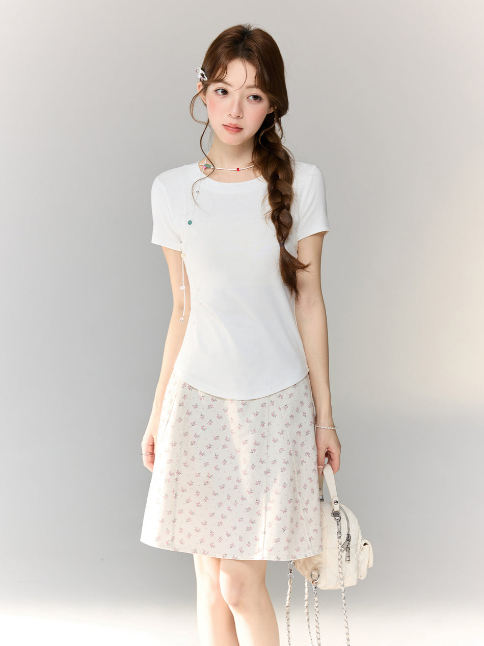 Women’s White Slim Fit Round Neck T-Shirt