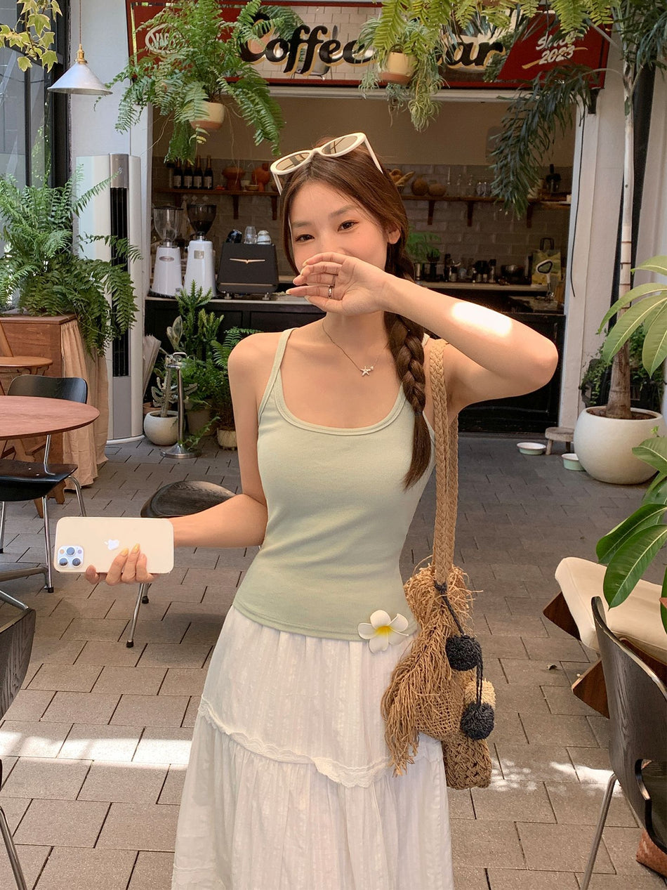 Korean Slim Fit Padded Vest Sleeveless Top Women