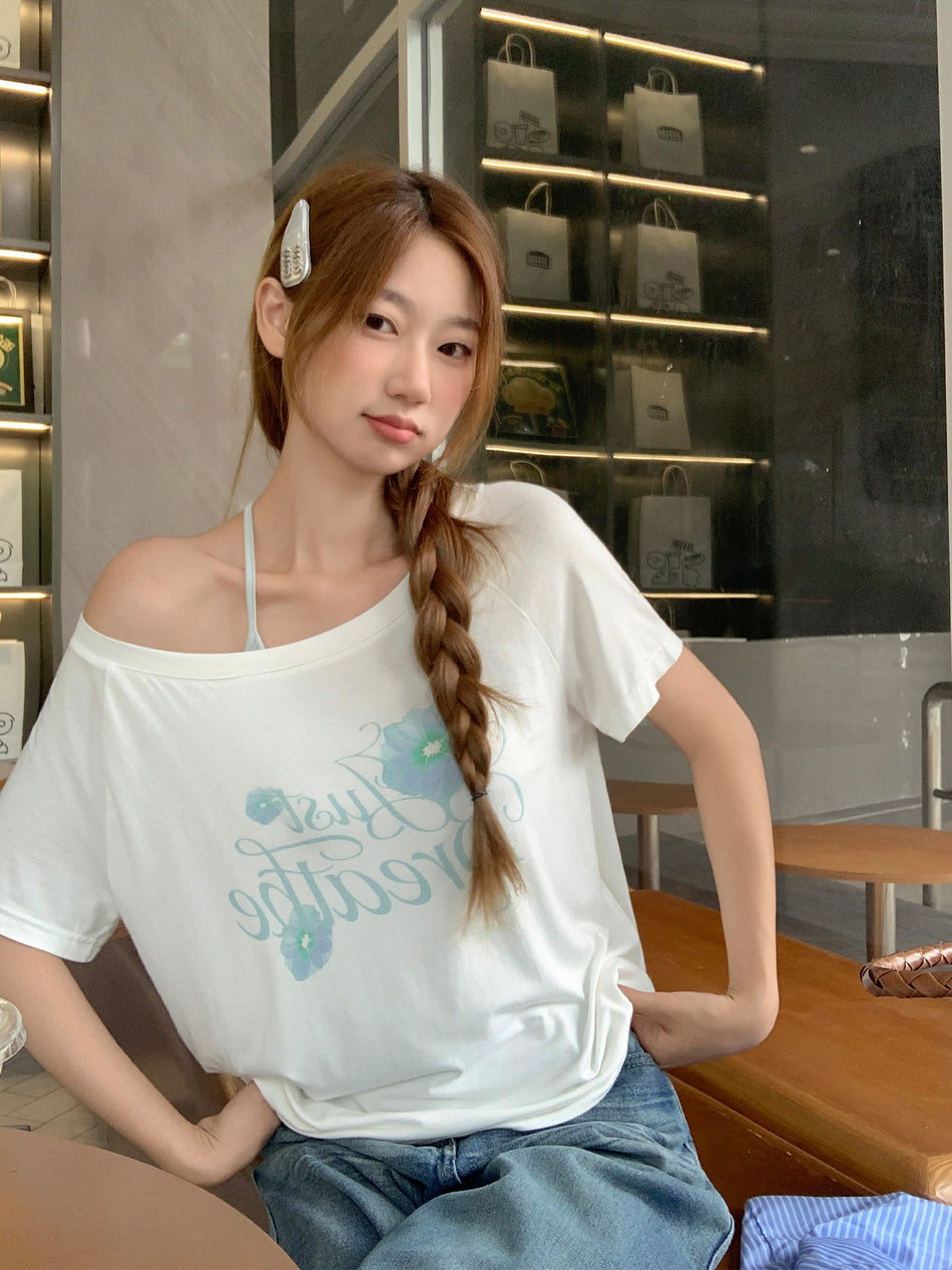 Floral Off-Shoulder Sun Protection Blouse Women Summer