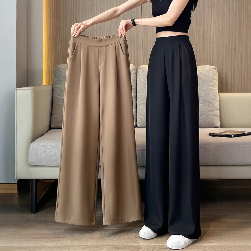 High Waist Wide Leg Suit Pants for Women Plus Size