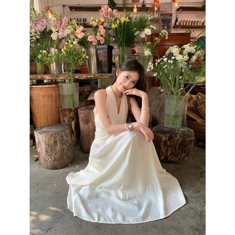 French Slim Sleeveless Long Dress Women Summer 2026