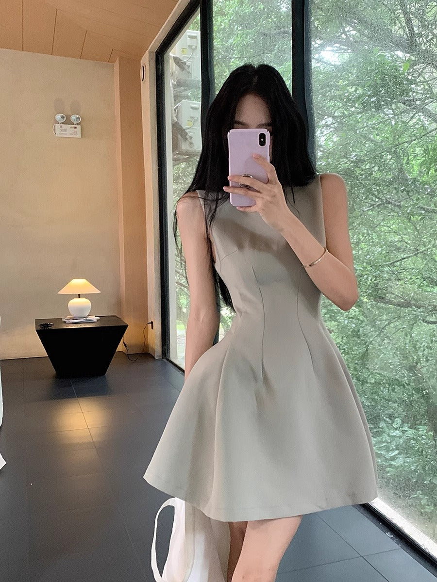 Elegant Slim Sleeveless Vest Dress Summer Women A-Line