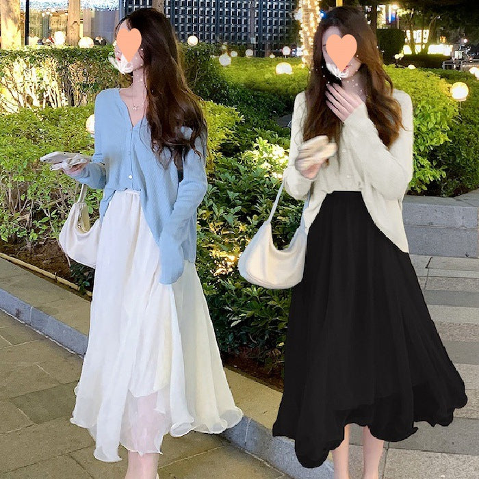 Women Organza A-Line Midi Skirt Summer Style