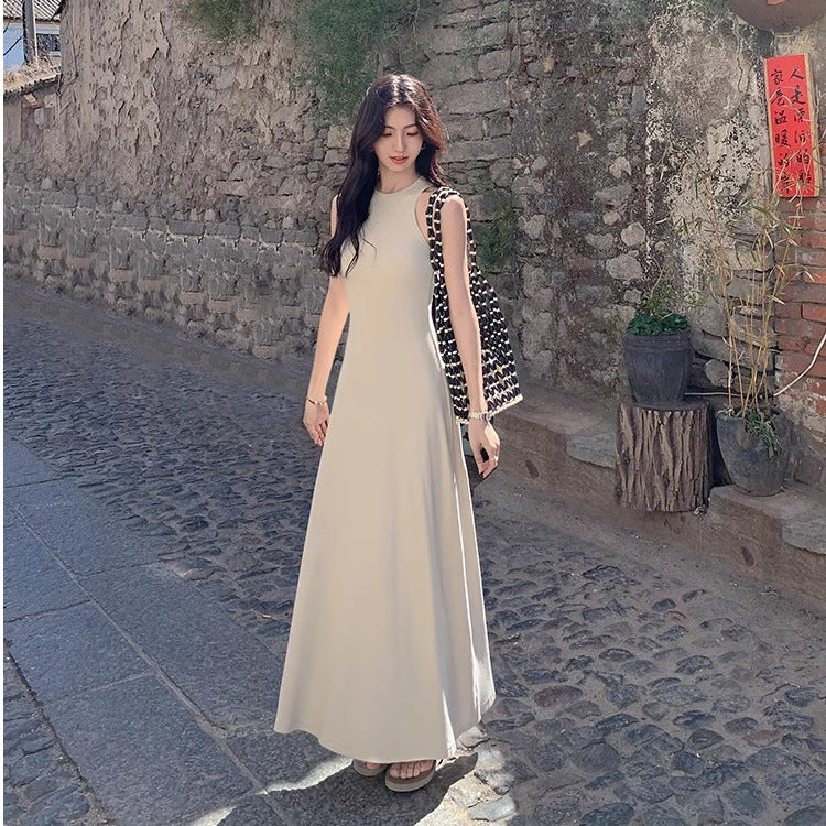 Korean Knitted Vest A-Line Dress Women Summer Elegant