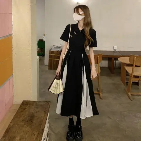 Chinese Style Cheongsam Dress Women Summer Elegant