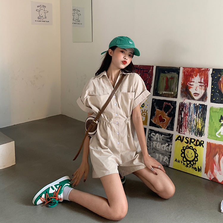 Loose Summer Jumpsuit Women Short Sleeve Casual 2024