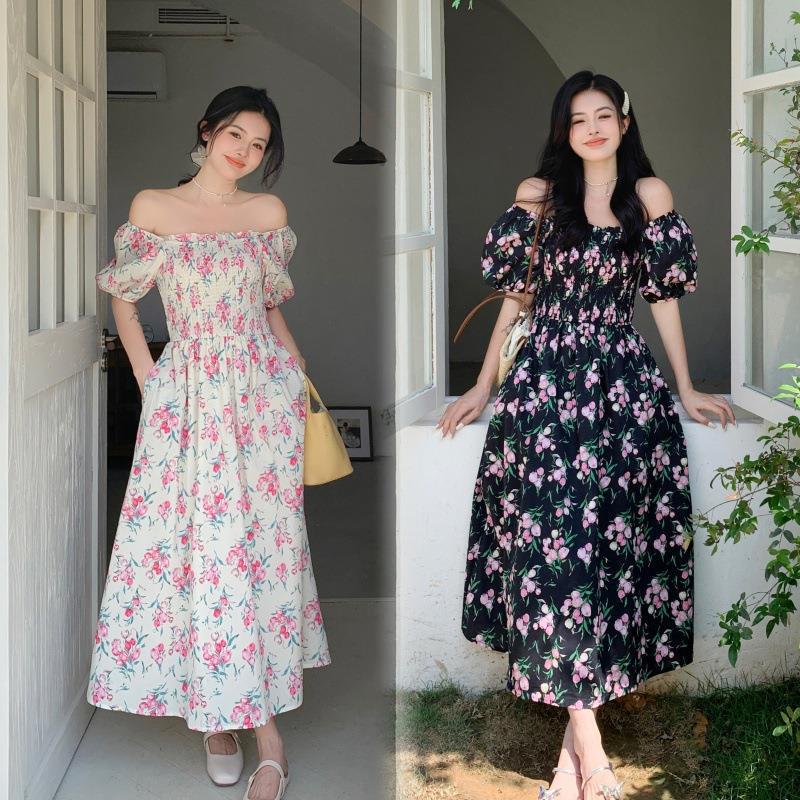 Plus Size Off Shoulder Floral Dress Women Summer