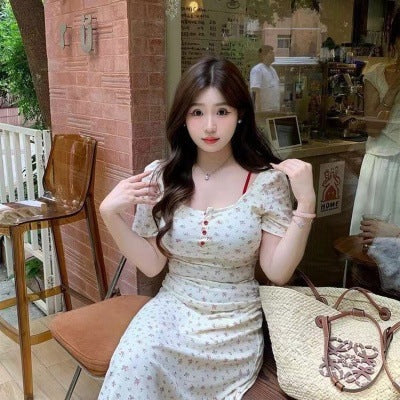 Plus Size Floral Waist Slimming Summer Long Dress