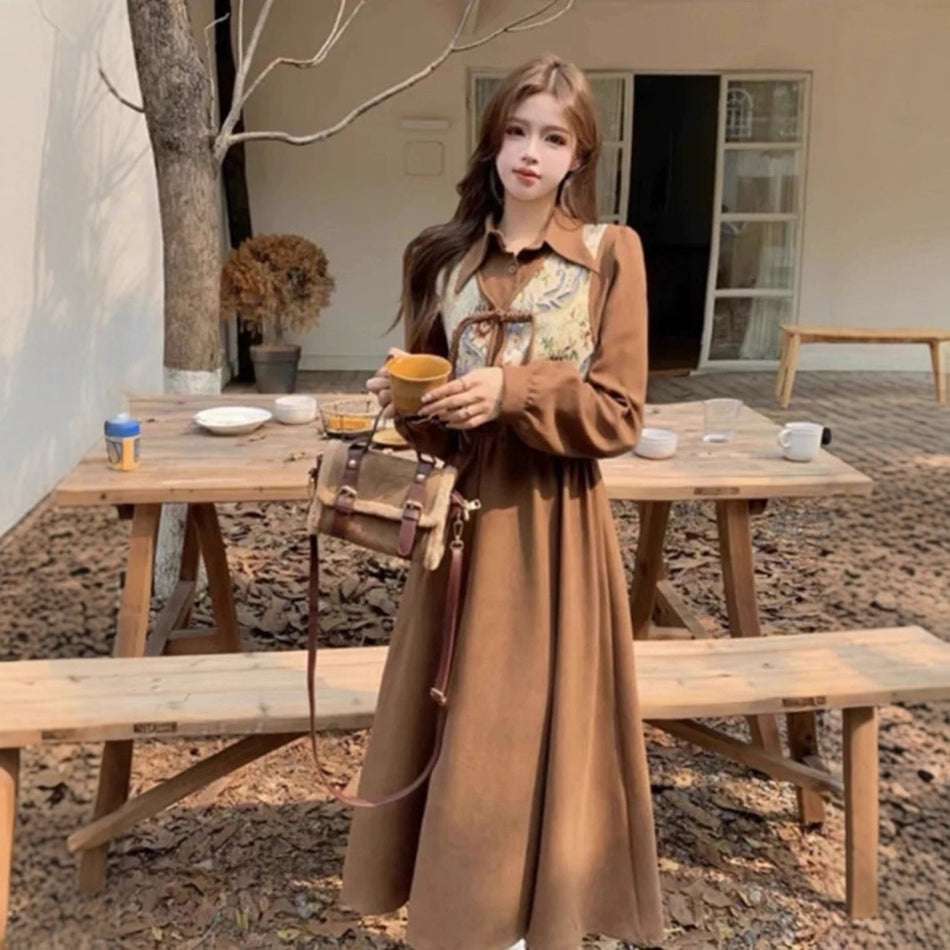 Chinese Style Buckle Vest Two Piece Dress Women