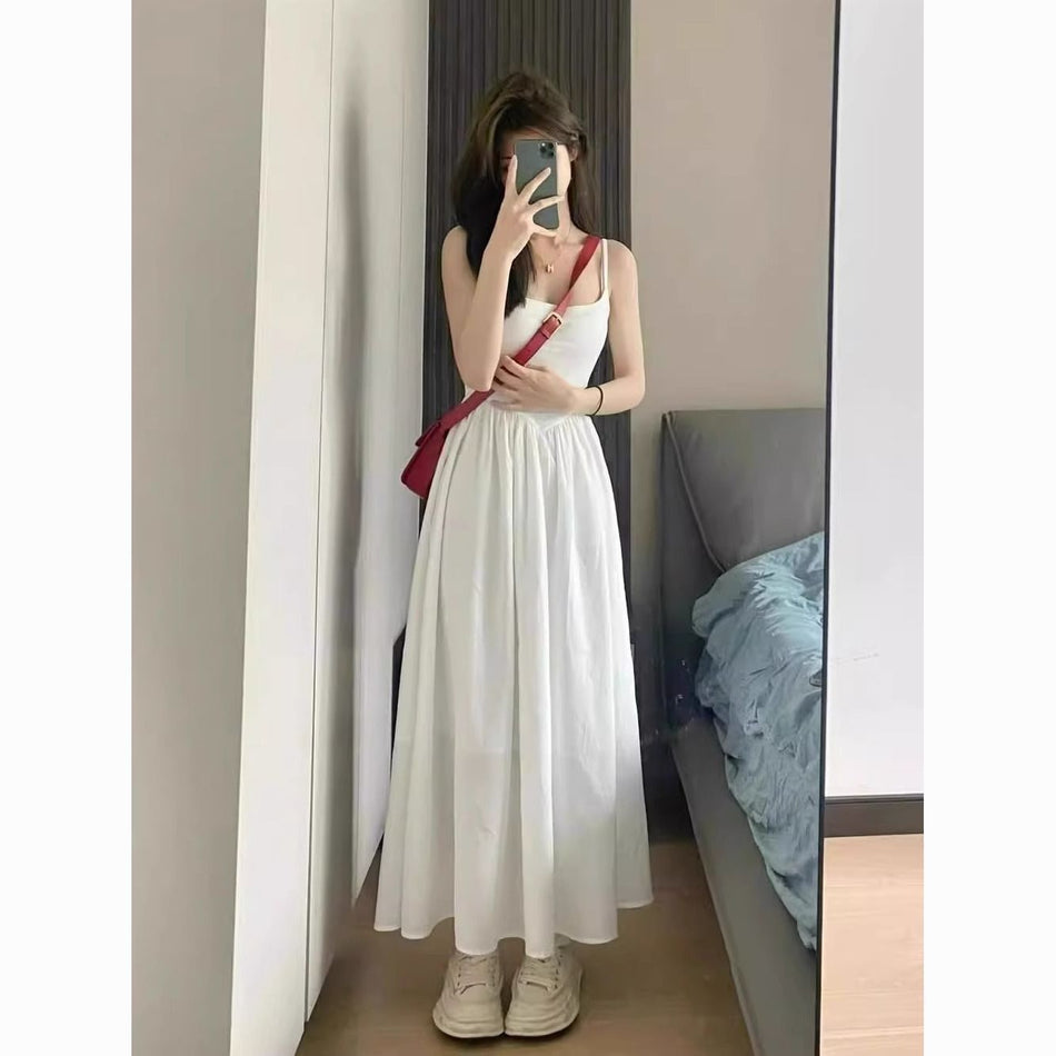 French A-Line Suspender Skirt Women Slim Fit Elegant