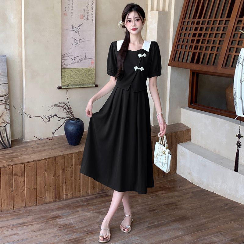 Plus Size Chinese Style POLO Collar Dress Women Summer