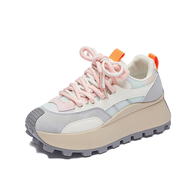 Korean Dad Shoes Women 2026 Thick Sole Sneakers