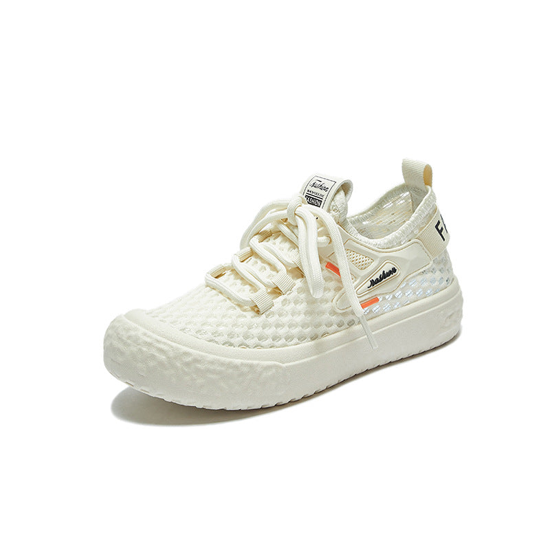 Korean White Mesh Sneakers Women 2026 Summer