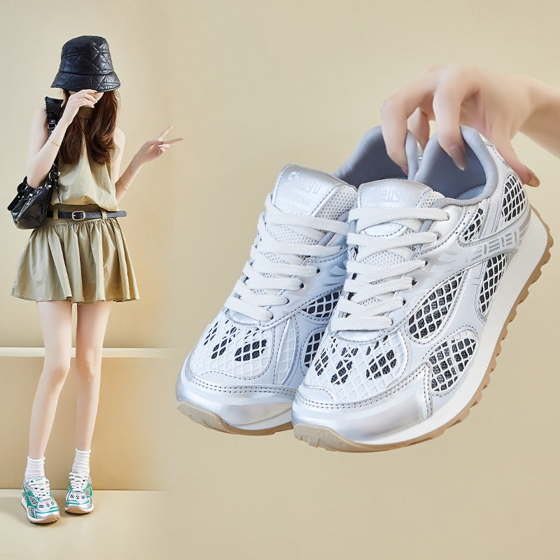 Korean Dad Shoes Women 2026 Thick Sole Sneakers