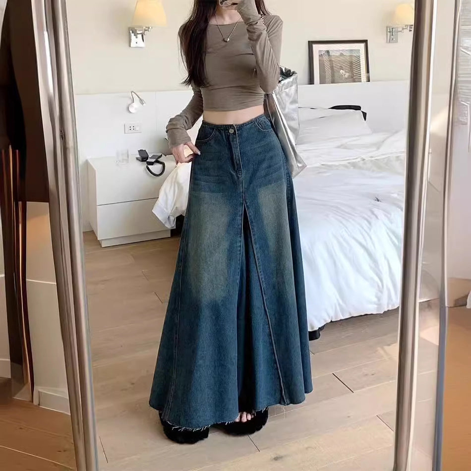 American High-Street Wide-Leg Jeans | Niche Design "Fluid-Straight" High-End Denim