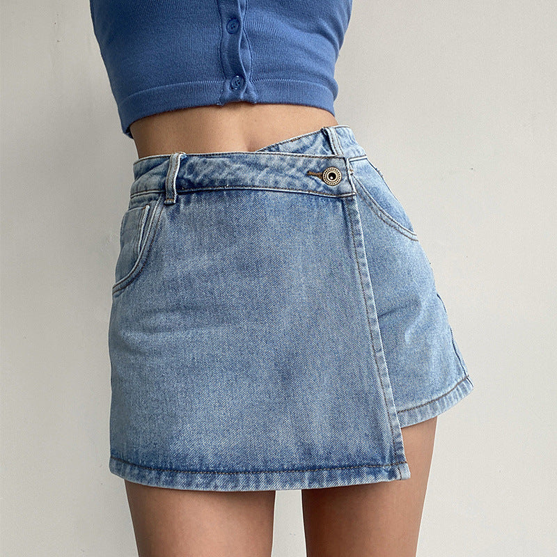 Plus-Size Designer "Hot Girl" Skort | High-Waist Wide-Leg A-Line Anti-Exposure Slimming Skirt