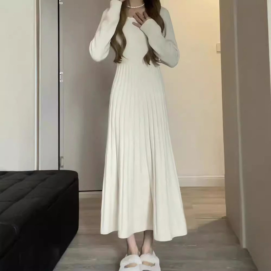 2024 Knit Sweater Dress Long Sleeve Women Autumn Winter