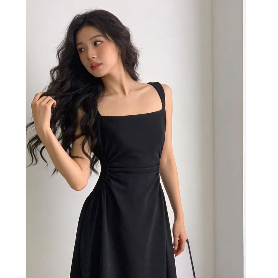 French Hepburn Spaghetti Strap A-Line Dress – Slim 2026
