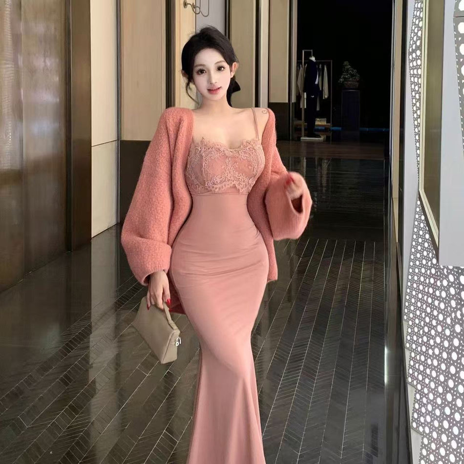 Lace Bodycon Strap Dress Women Slim Fit Sexy Summer