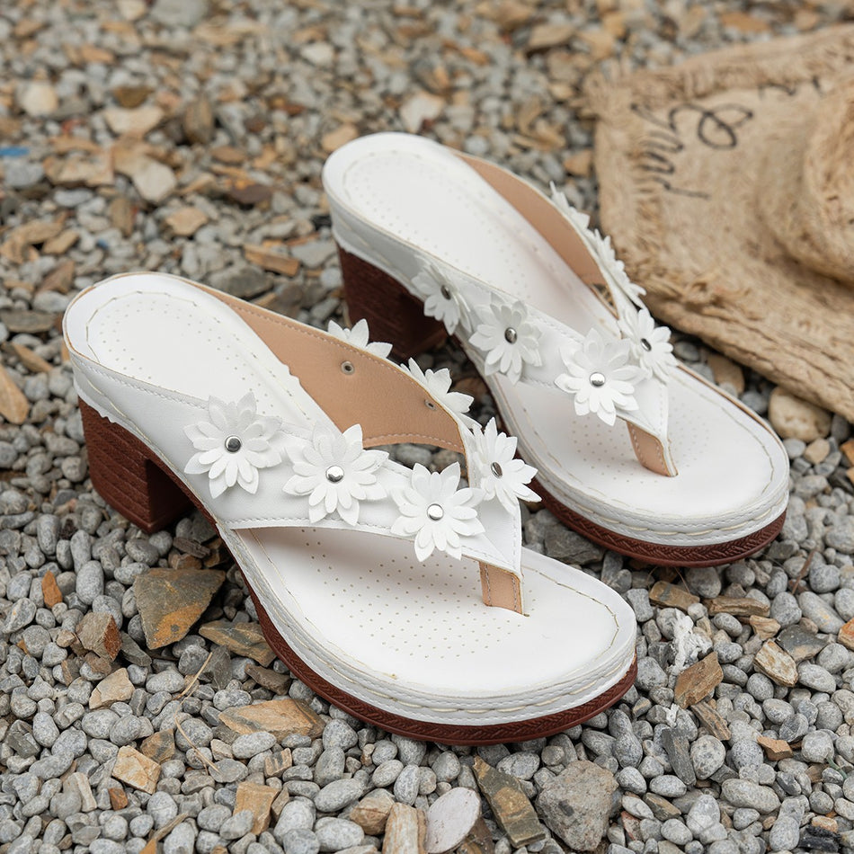 2025 Women’s High-Heeled Sandals Round Toe Thick Heel Summer
