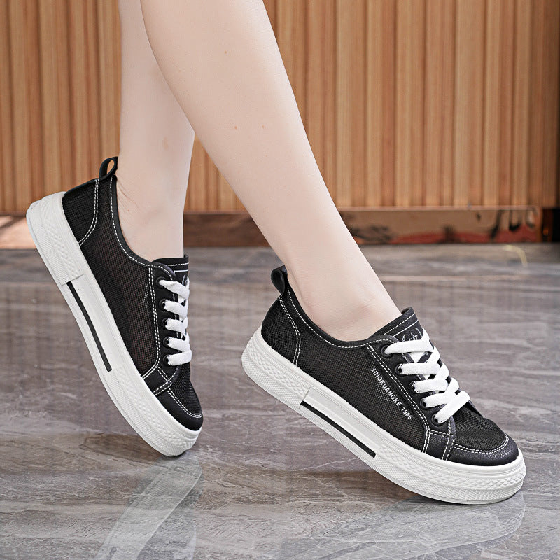 Women’s Breathable Mesh Canvas Sneakers Casual Flats